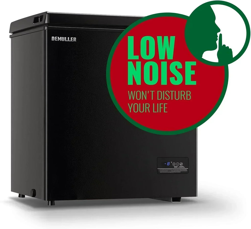 Chest Freezer 5.0Cubic Feet Deep Freezer Freestanding Freezers 2 Removable Stainless Steel Basket wourant