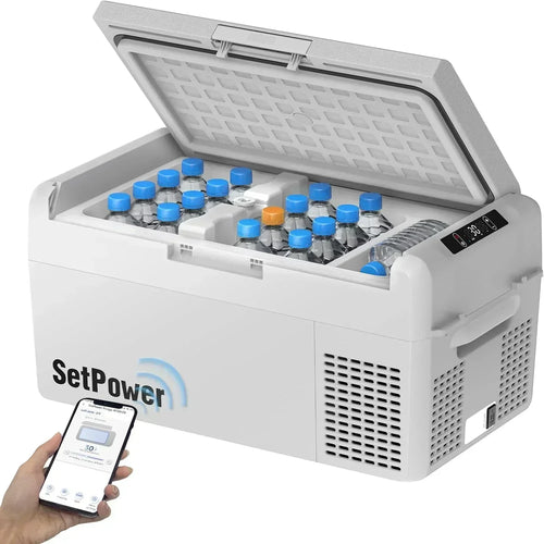 12V Refrigerator 21 Quart Portable Freezer 50 Hours Keep Cool Electric Cooler Car Refrigerator wourant