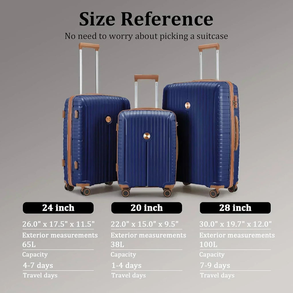 5-piece PP hardshell lightweight travel carry-on luggage set with dual spinner wheels wourant