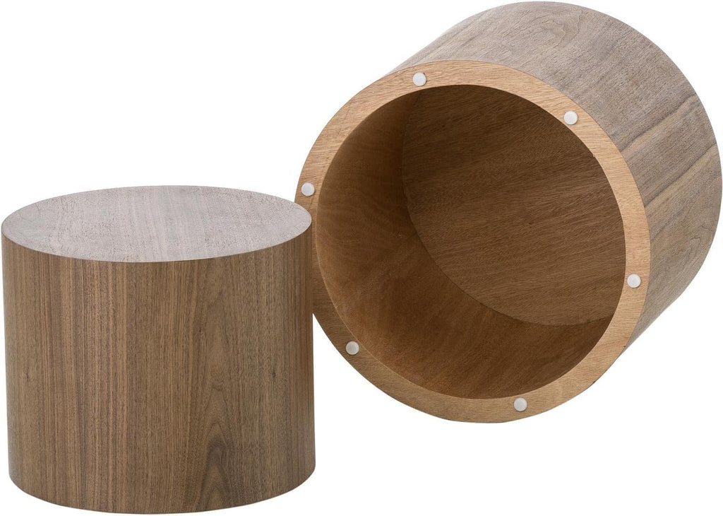 Nesting Coffee Table Set of 2 Modern Round Coffee Table with Non-Slip Feet Circle Accent Tables wourant
