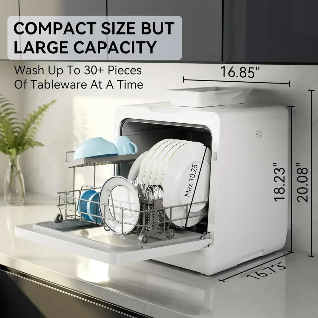 Hermitlux tabletop dishwasher 7 wash programs portable mini dishwasher wourant