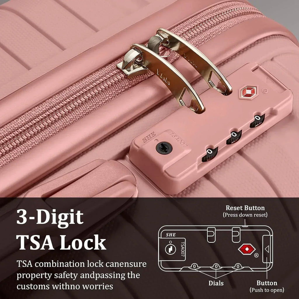 5-piece PP hardshell lightweight travel carry-on luggage set with dual spinner wheels wourant