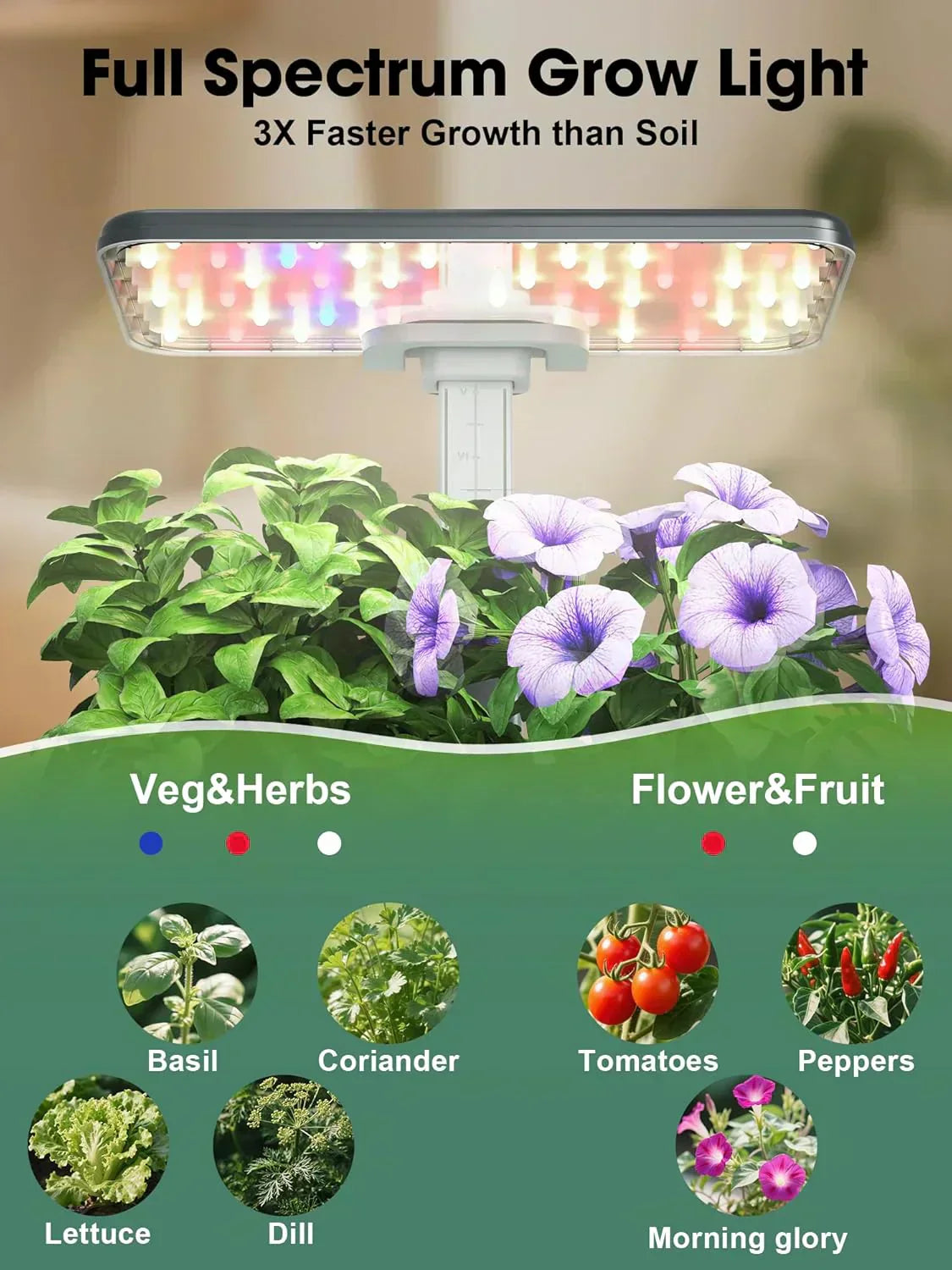 Hydroponic Grow System Kit 8 Smart Indoor Herb Gardens with WiFi App Control Seed Pod Kit wourant