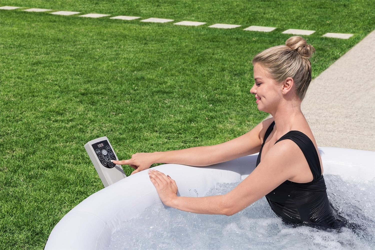 Bestway SaluSpa Miami EnergySense AirJet Inflatable Hot Tub Spa 71" x 26" Portable Hot Tub wourant