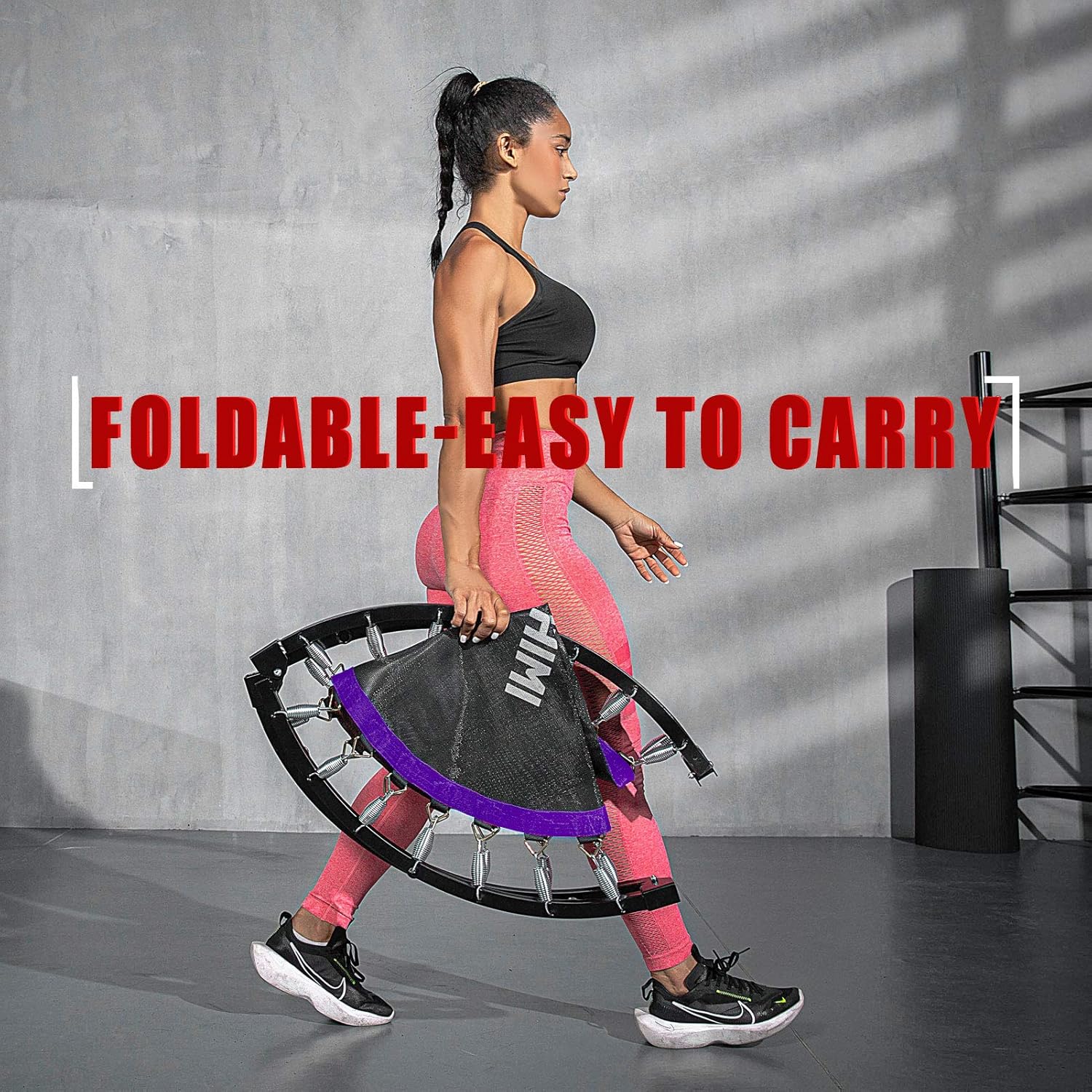 Kanchimi 40" 48" Folding Mini Fitness Indoor Exercise Workout Rebounder Trampoline wourant