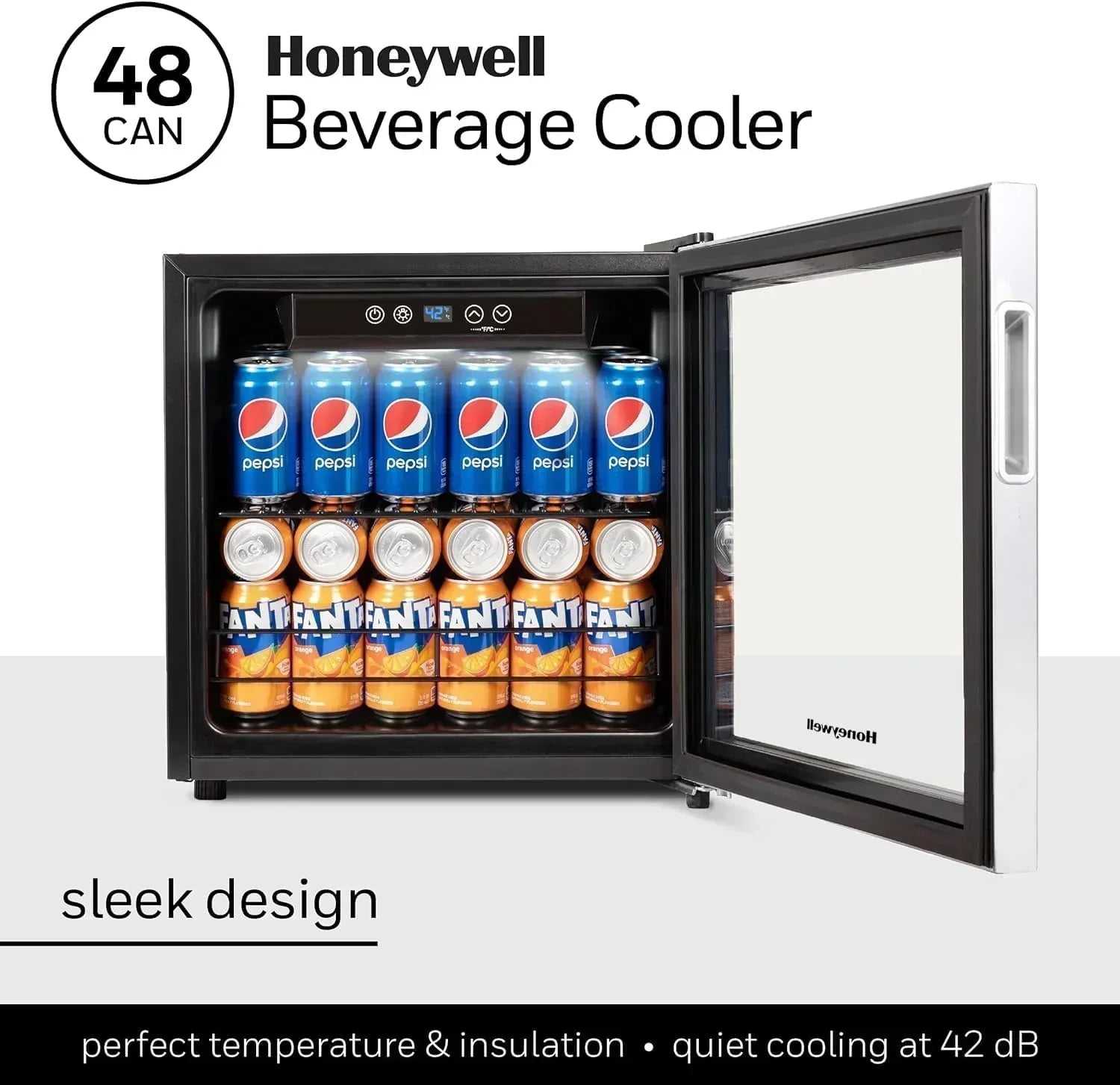 Beverage Refrigerator and Cooler 115 Can Mini Fridge with Glass Door for Soda Beer or Wine wourant