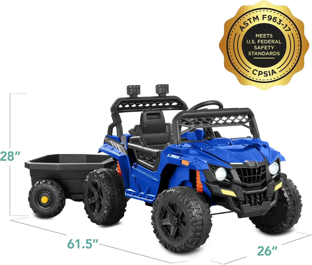 Children's black UTV electric children's car wourant
