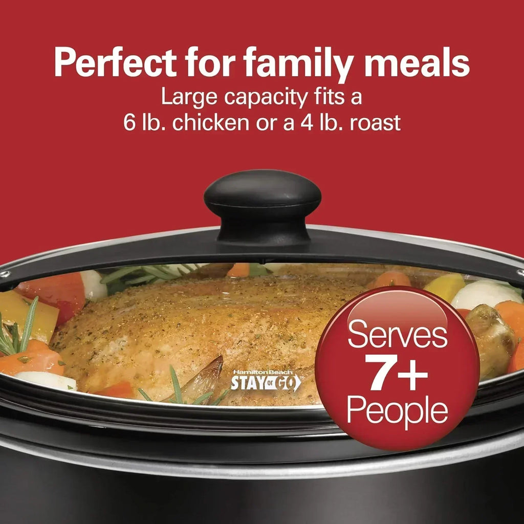 Slow Cooker Extra Large 10 Quart Stay or Go Portable With Lid Lock wourant