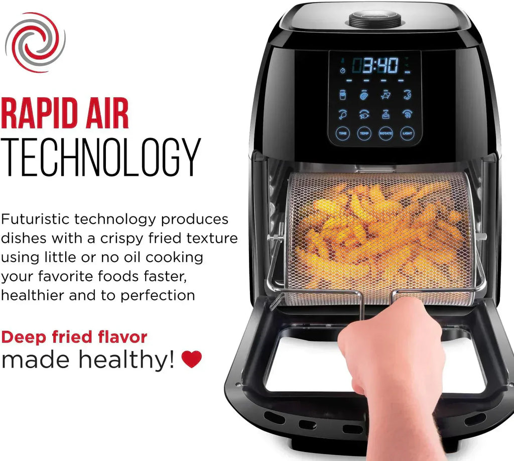 Chefman Compact 6.3-Quart Digital Air Fryer with Rotisserie Dehydrator and Convection Oven wourant