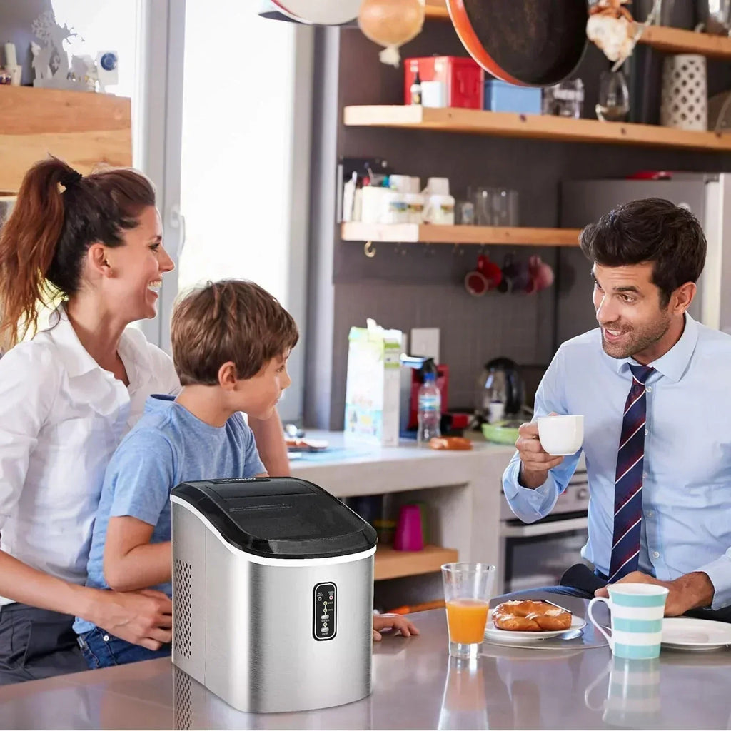 EUHOMY Nugget Ice Maker Countertop with Handle Ready 34lbs Per Day Removable Top Cover wourant