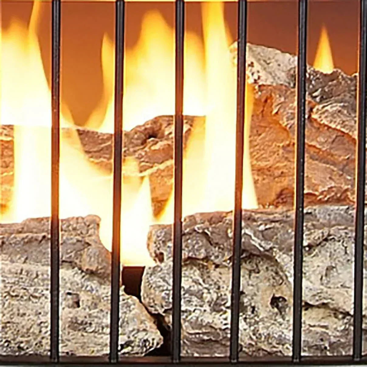 Vent-free 25000 BTU space-saving freestanding dual-fuel fireplace with thermostat control wourant