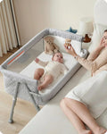 Bassinet Bedside Sleeper Baby Crib for Newborn Baby Bassinets Bedside Sleeper 4 Auto-Lock wourant