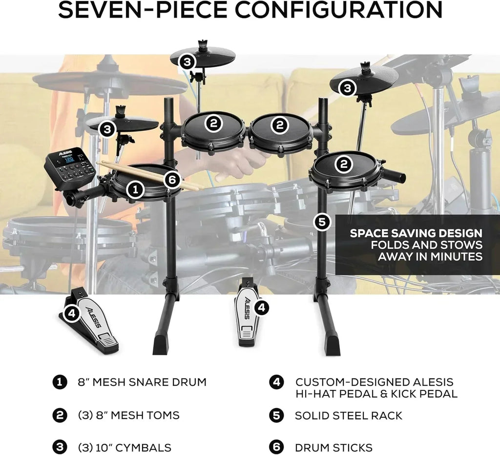 Alesis Turbo Mesh Kit - Electric Drum Set with Over 100 Sounds Mesh Drum Pad wourant