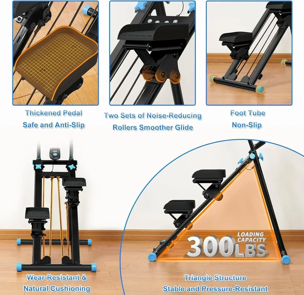 Stair Stepper for Home Gym Folding Vertical Climber Cardio Exercise Machine Stair Climber wourant