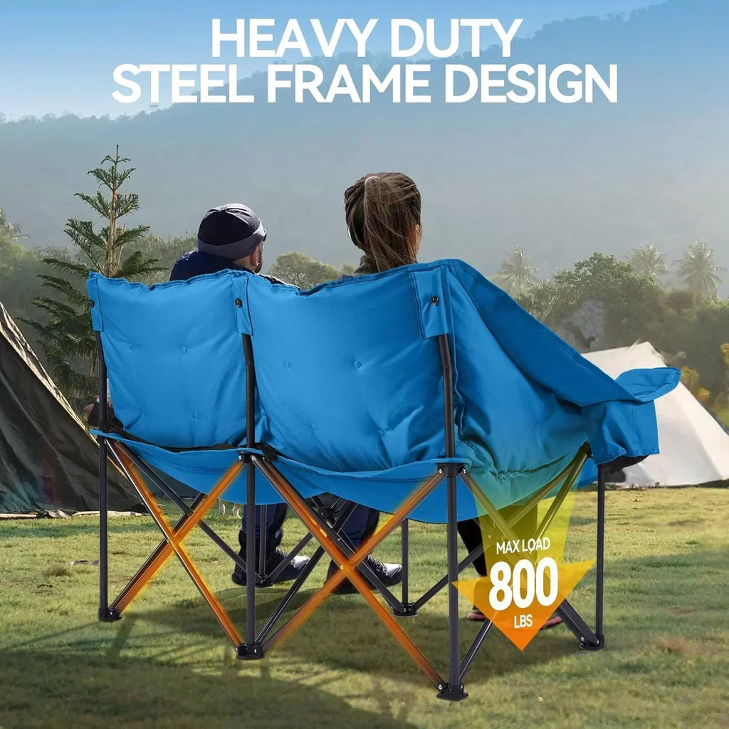 Camping Chair Upholstered Loveseat Heavy Duty Extra Large Camping Sofa Folding Sofa wourant