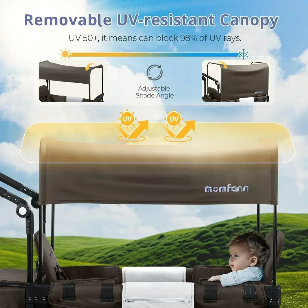 Stroller Wagon for Kids Wagon Stroller Toddlers 2 Seaters All-Terrain Baby Wagon Outdoor wourant