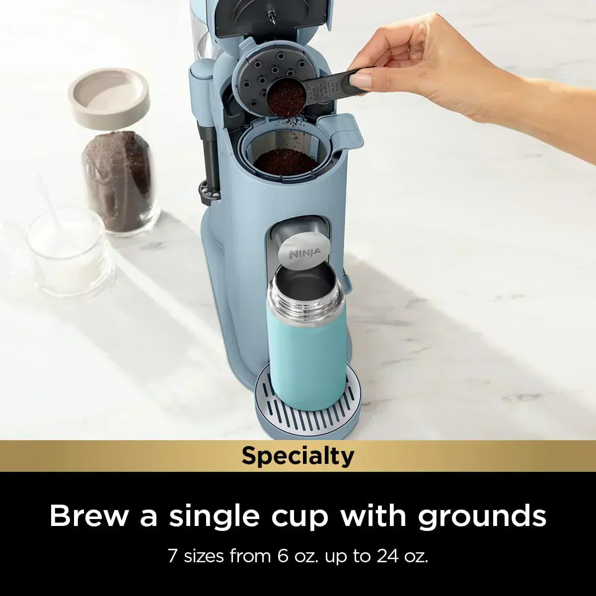 Ninja Single Serve Coffee Maker 56 oz Reservoir Stone wourant