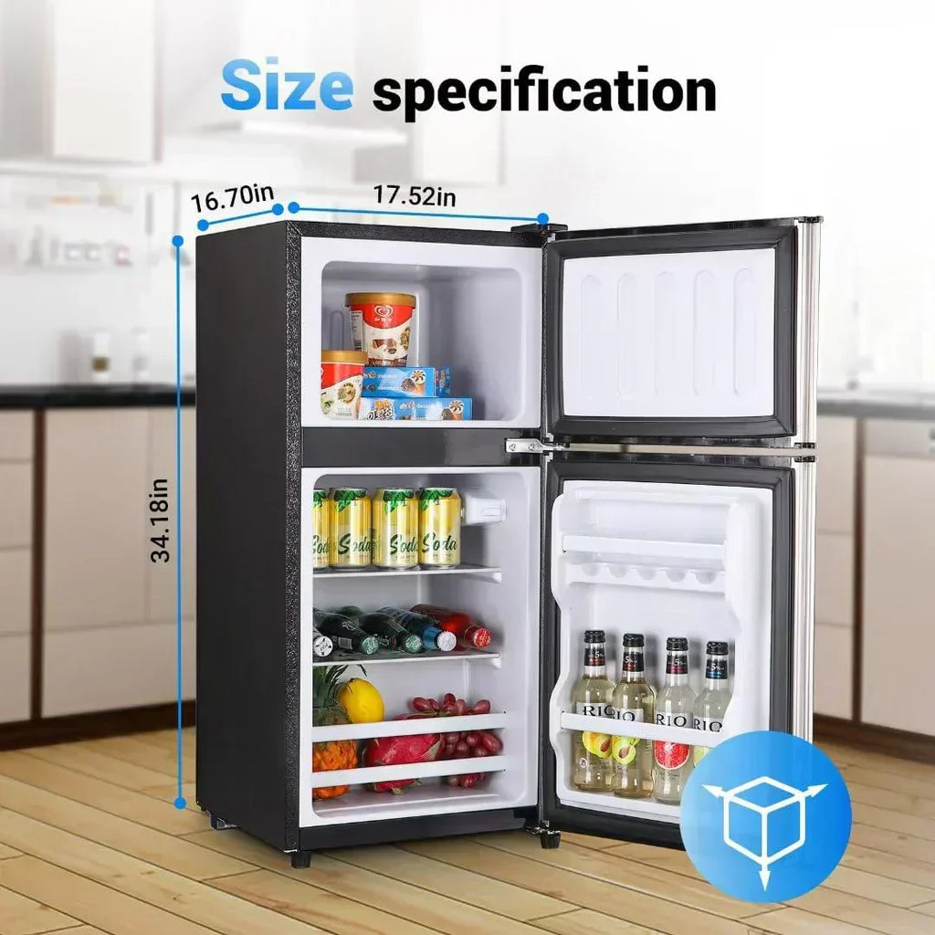 Apartment Size Refrigerator 3.5 Cu.Ft Small Refrigerator with Freezer Suitable for Home wourant