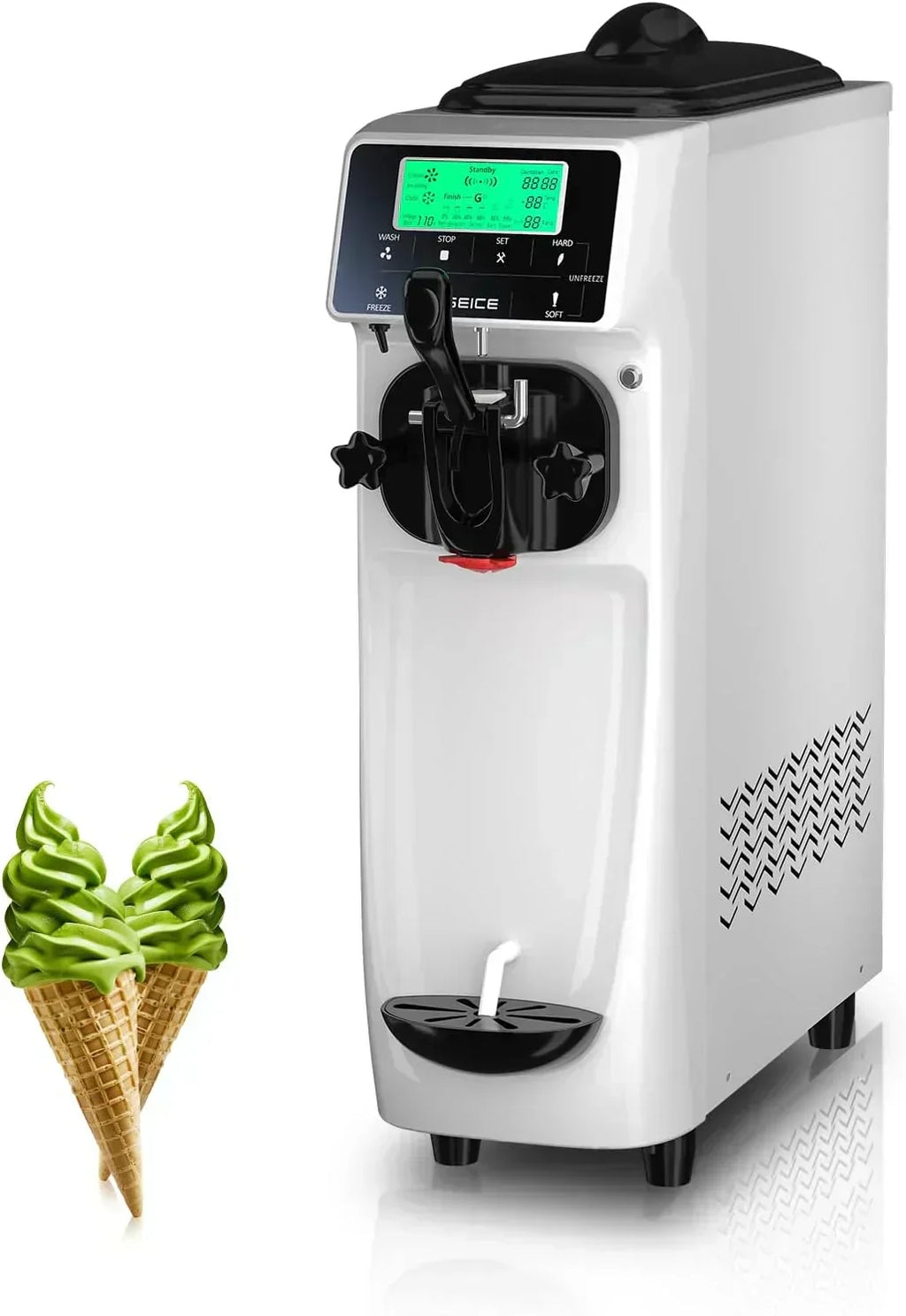 Soft Serve Ice Cream Machine 3.2 Gallons Ice Cream Maker Machine Single Flavor Ice Cream Machine wourant