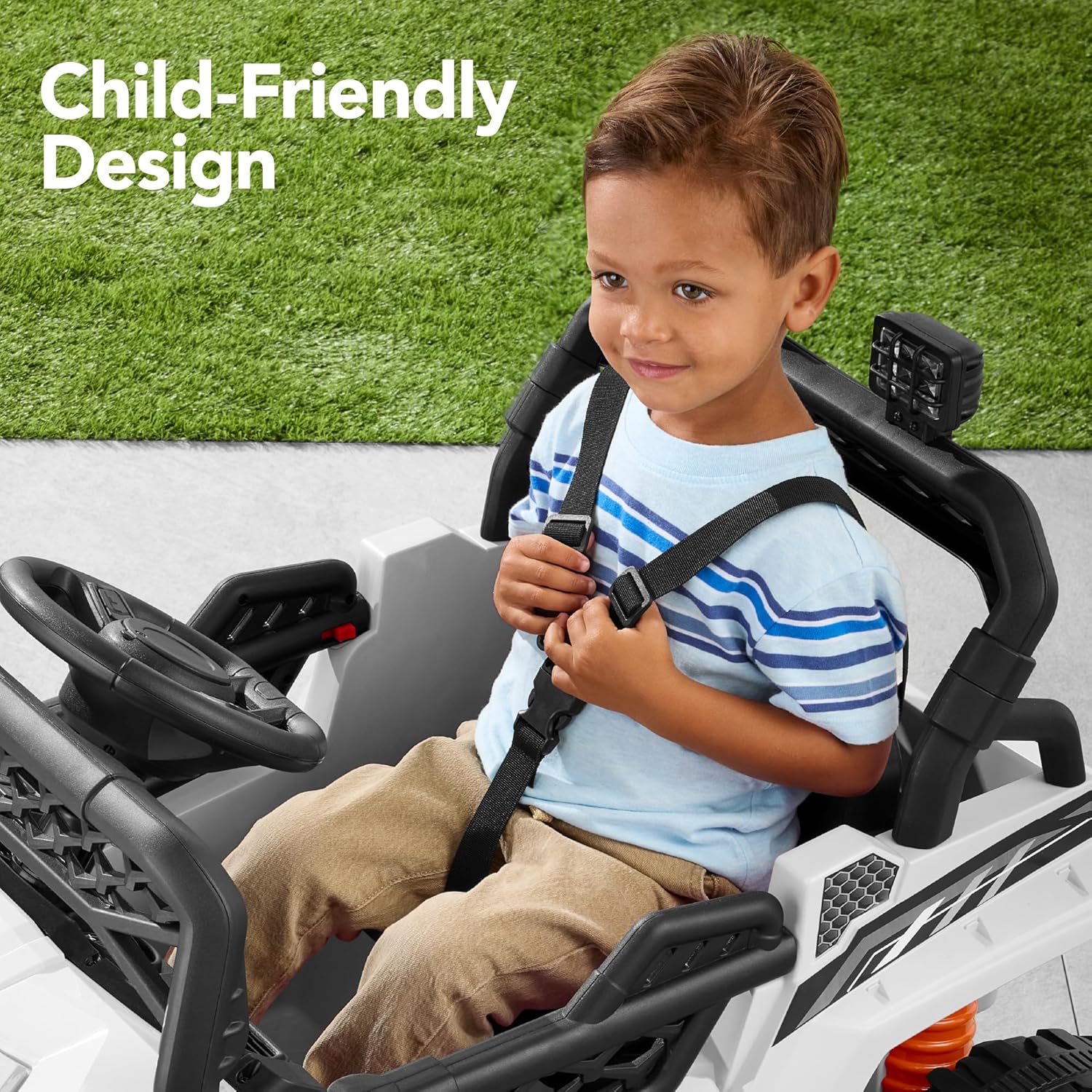 Children's black UTV electric children's car wourant