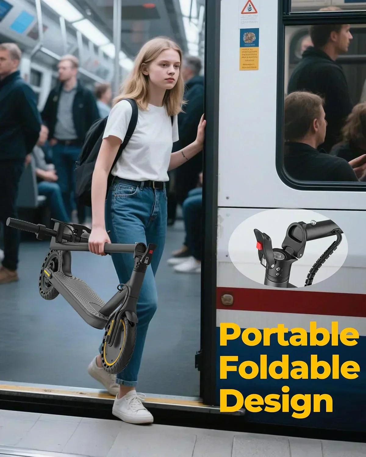 Electric Scooter 350W/500W Motor Top Speed 19/22 mph Max 16/23/28Miles Ranges Foldable E Scooter wourant
