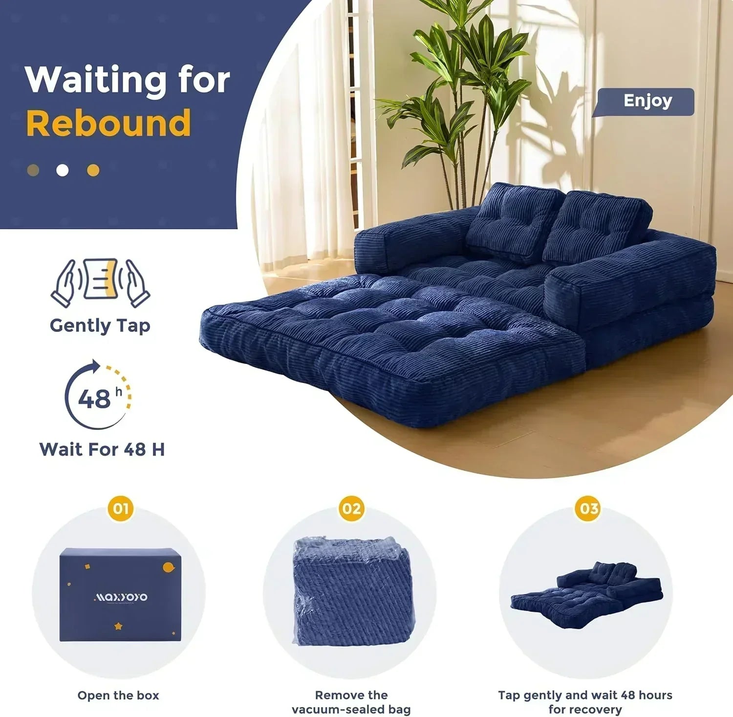 Folding Sofa Bed L-Shaped Convertible Sofa Bed with Armrests and Pillows wourant