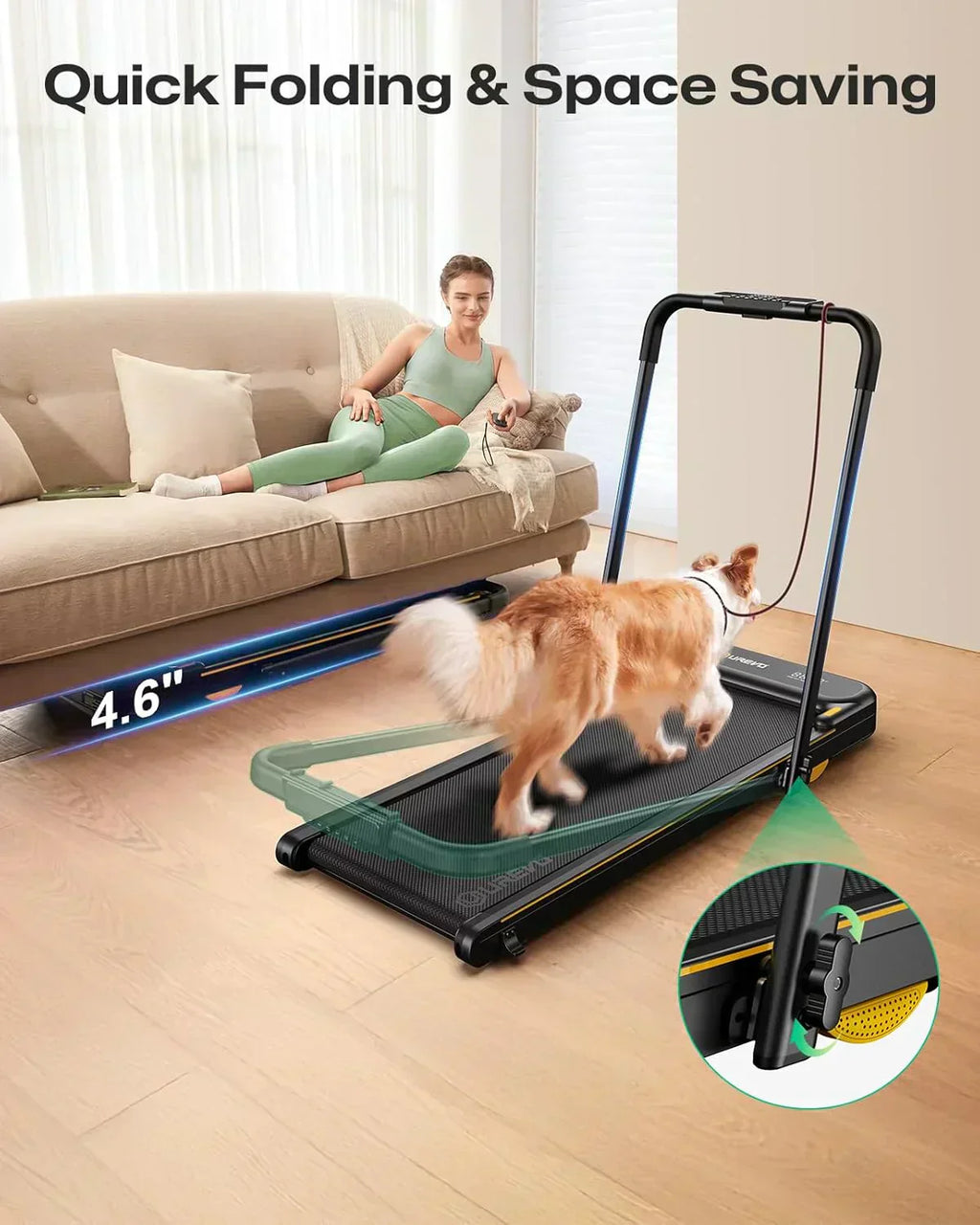Urevo Strol 2E Smart 2-in-2 Folding Treadmill Dual LED Display wourant