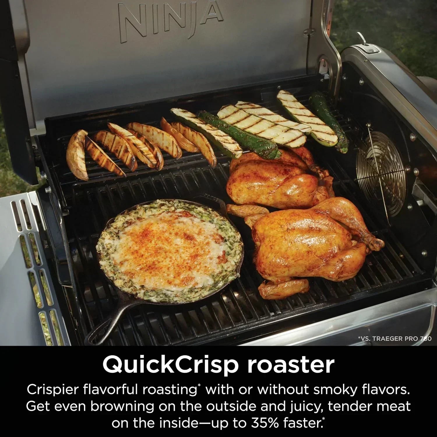 Ninja FlexFlame Grill and Smoker Electric Propane Grill Roaster BBQ Grill 5-in-1 Cooking System wourant