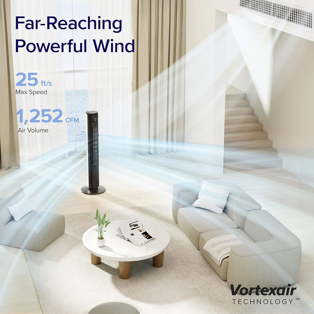LEVOIT Tower Fan for Bedroom Standing Fan with 28dB Quiet for Sleep Remoter 12H Timer wourant
