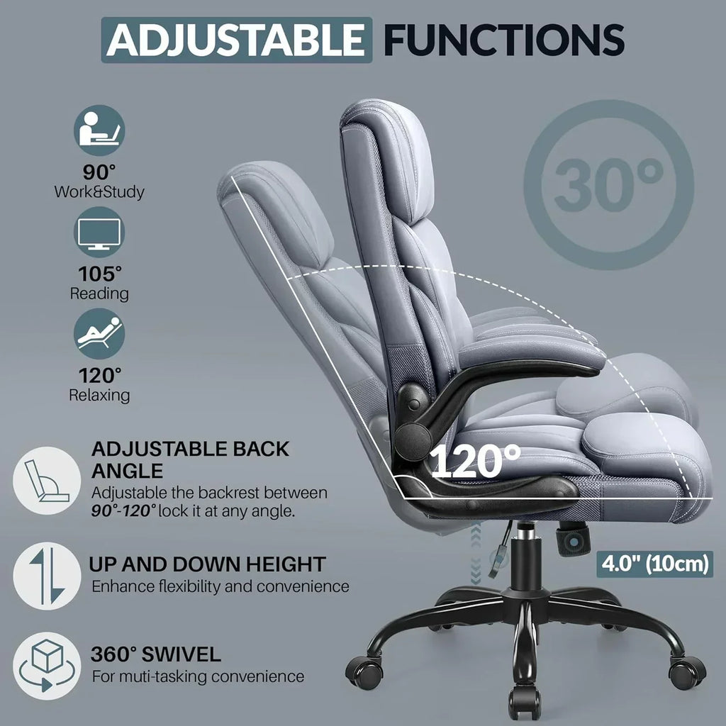 Office Chair Large High-Foot Computer Desk Chair Chair Lumbar Support Rotating Computer Chair wourant