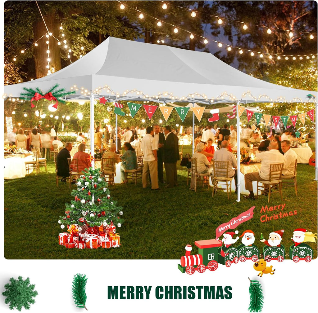 COBIZI 10x20 Heavy Duty Pop up Canopy Tent 6 sidewalls Commercial Canopy Wedding Party Tents wourant