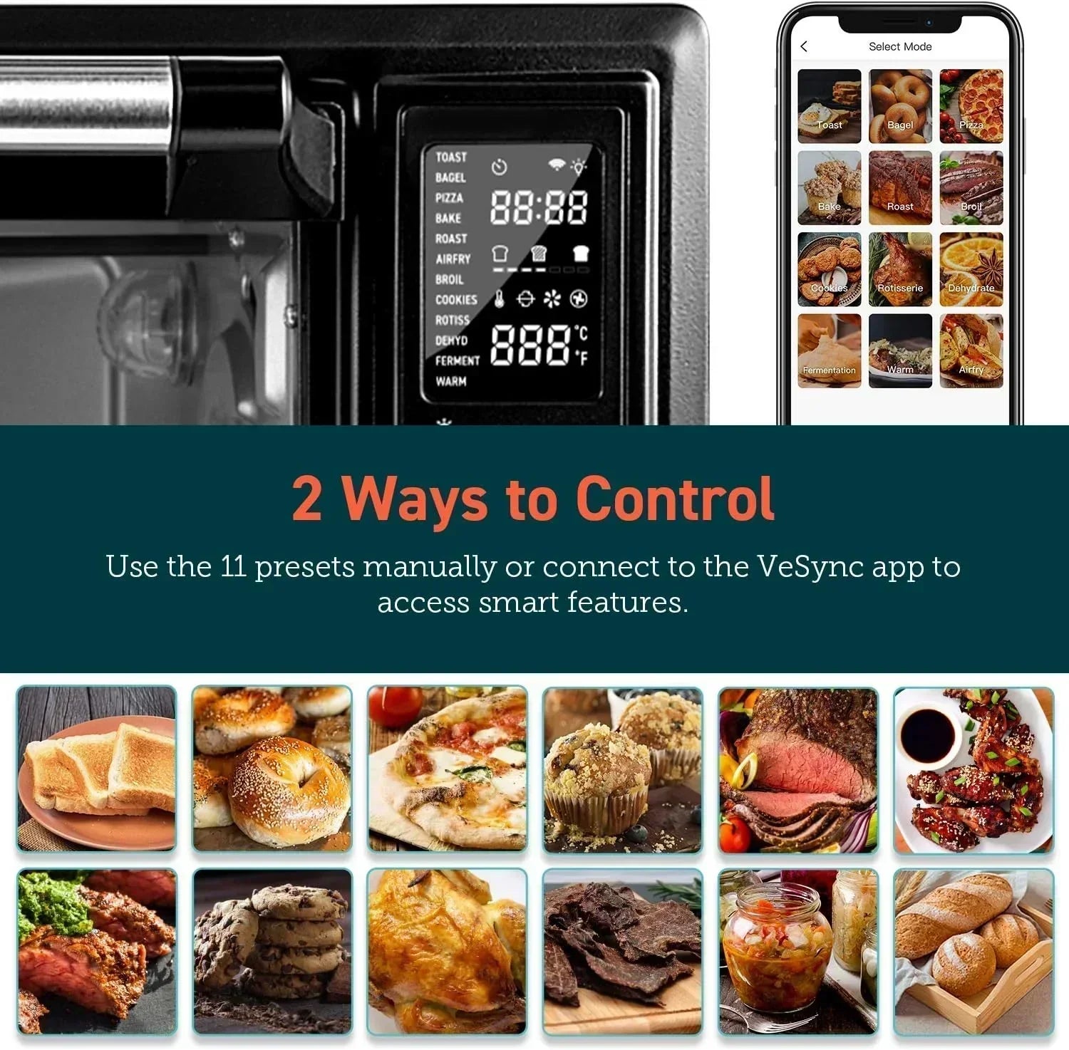 Air Fryer Toaster Oven Combo 13-in-1 32Qt APP Voice Control Convection Oven Countertop wourant
