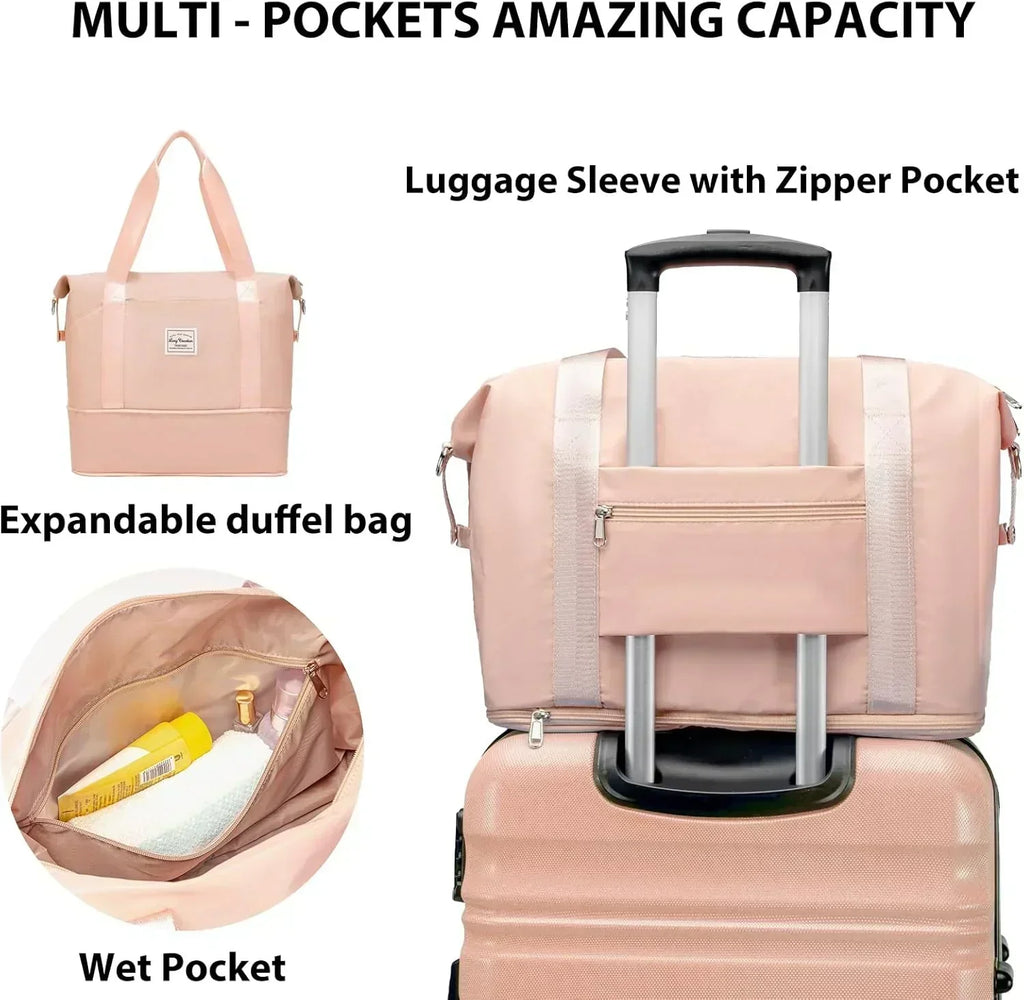 LONG VACATION 6 Piece Luggage Set Carry on Suitcase with ABS+PC hardshell Spinner Wheels wourant