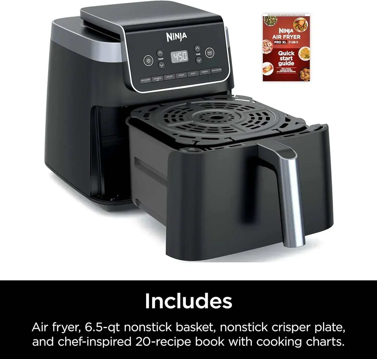 Ninja Air Fryer Pro XL 6-in-1 with 6.5 QT Capacity Max Crisp Air Fry Air Roast Bake wourant