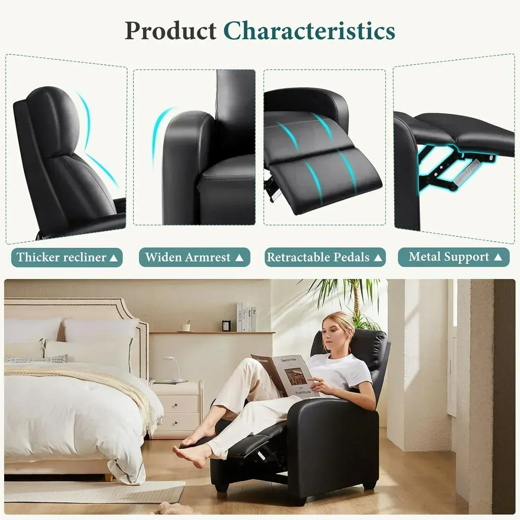 Adult recliner living room massage recliner adjustable home theater chair single sofa wourant