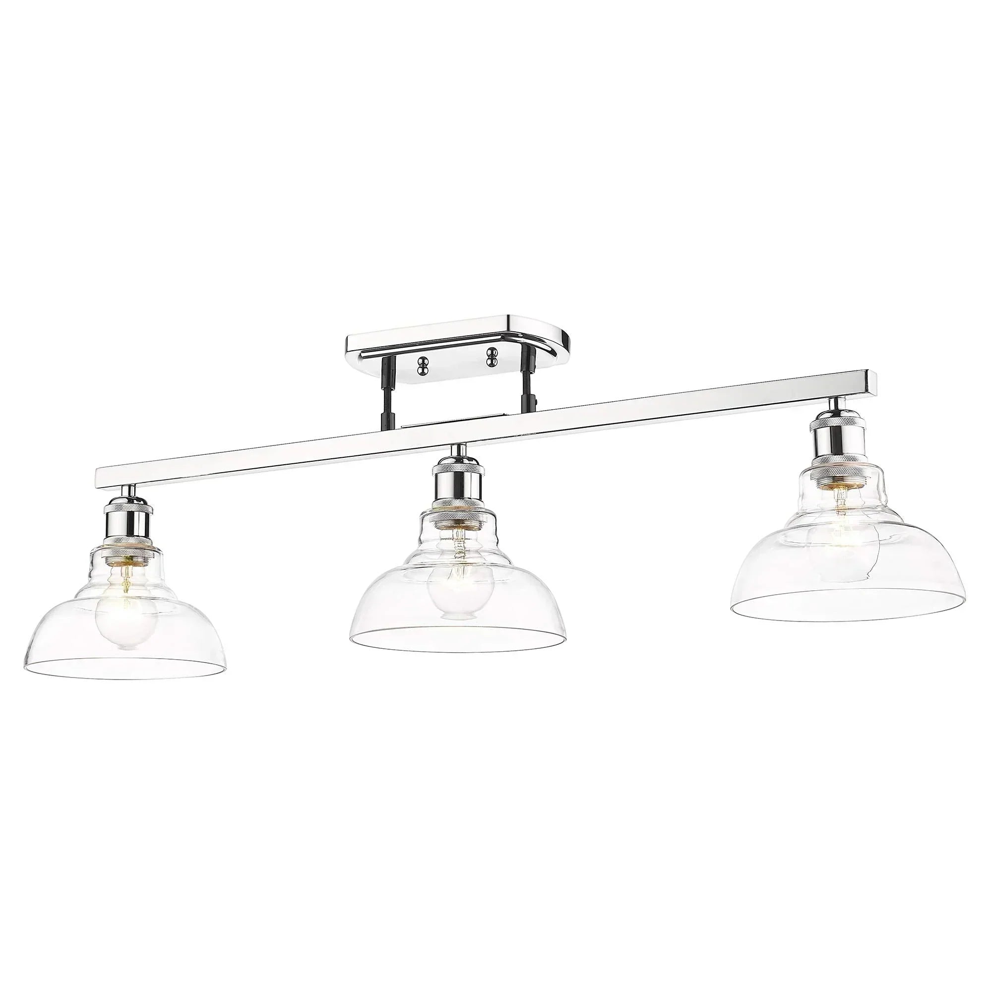 Decorative Lights Carver 3 Light Semi-Flush Matte Black with Clear Glass wourant
