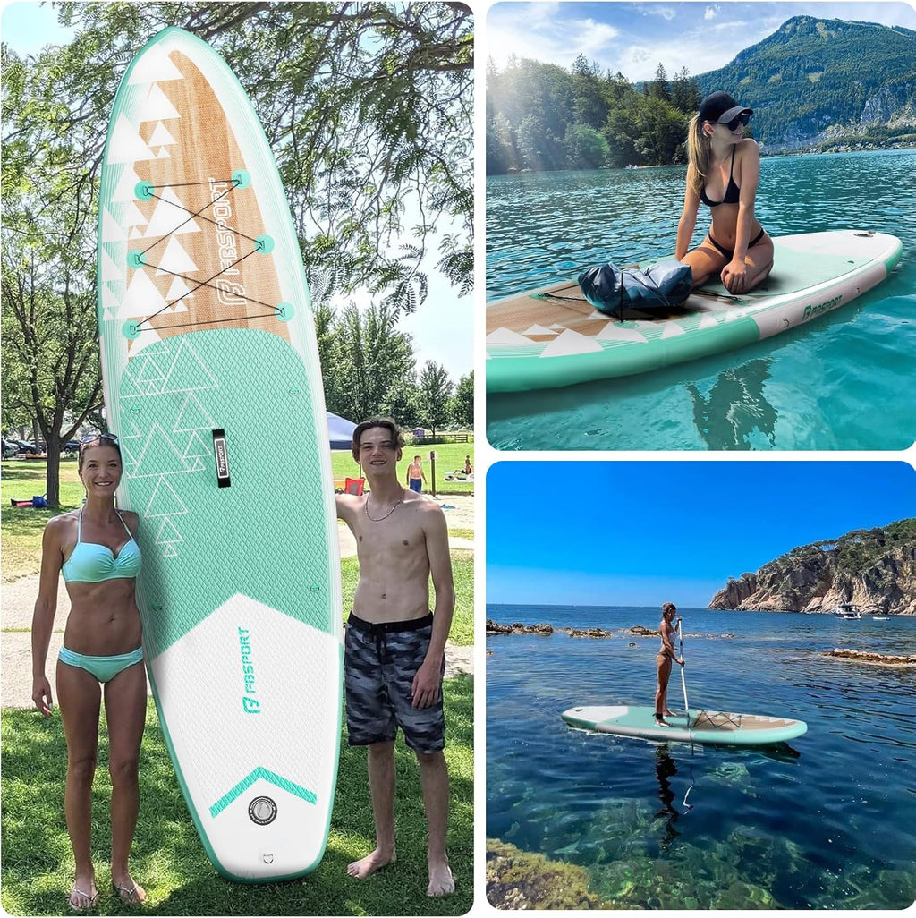 FBSPORT 11' Premium Stand Up Paddle Board Yoga Board with Durable SUP Accessories Carry Bag wourant