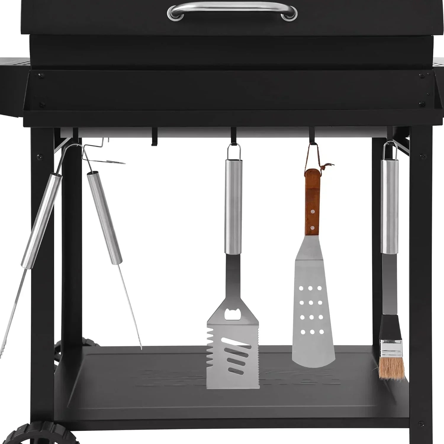 Royal Gourmet CC1830T 30-Inch Barrel Charcoal Grill Warming Rack Front Storage Basket BBQ Grill wourant