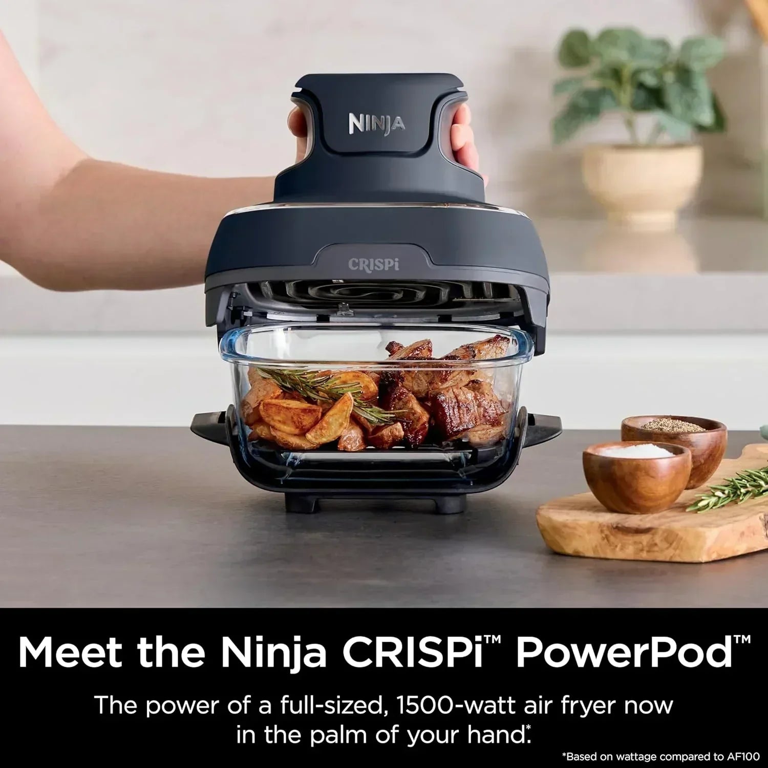 Ninja Crispi 4 in 1 Portable Glass Air Fryer Cooking System 4QT 6 Cup TempWare Glass Containers wourant