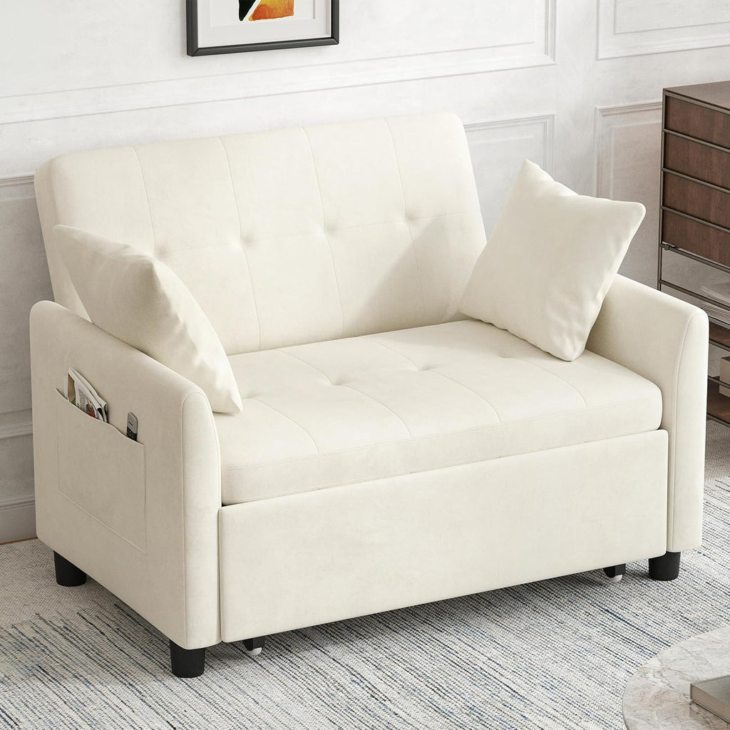 Sleeper Sofa Bed 3 in 1 Convertible Sleeper Couch Bed Pull Out Small Loveseat Sofa wourant