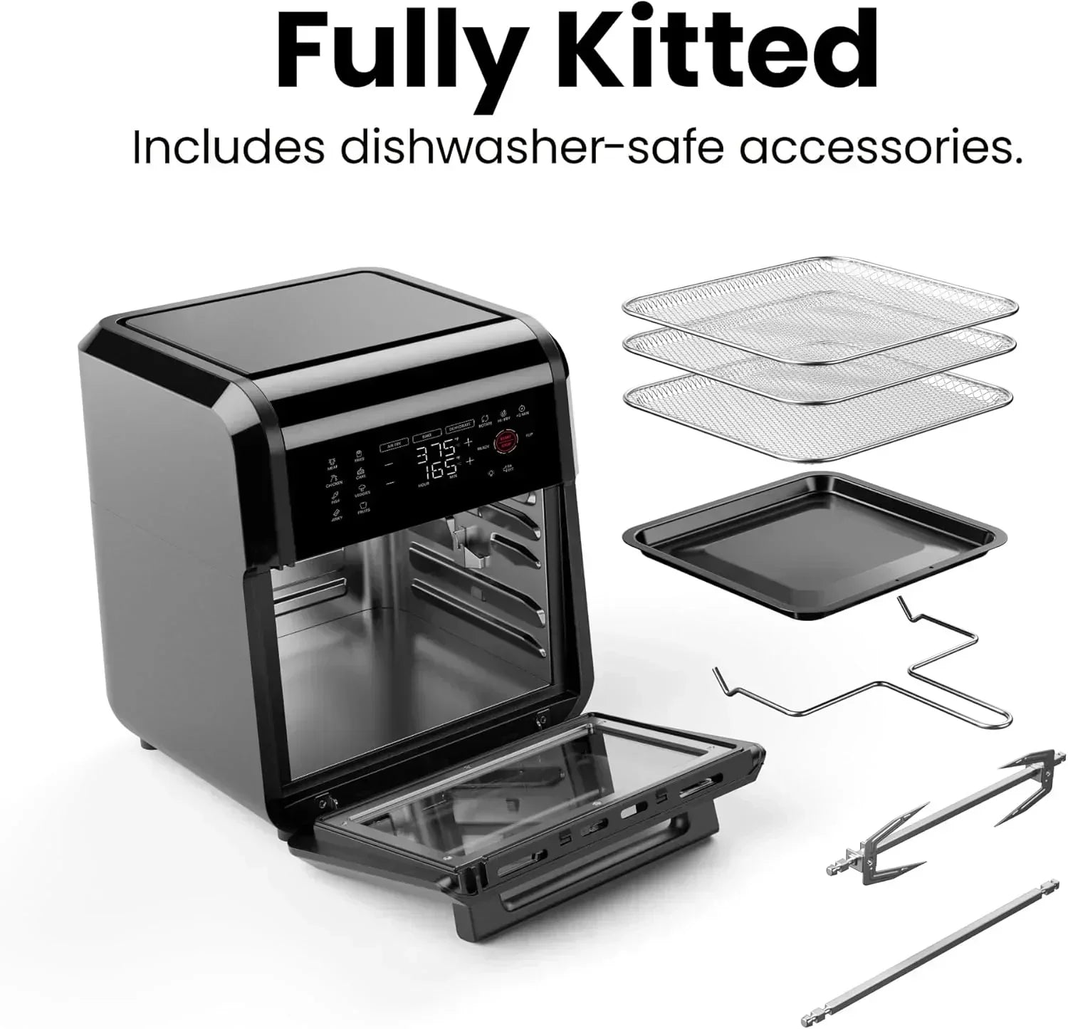 Chefman Compact 6.3-Quart Digital Air Fryer with Rotisserie Dehydrator and Convection Oven wourant