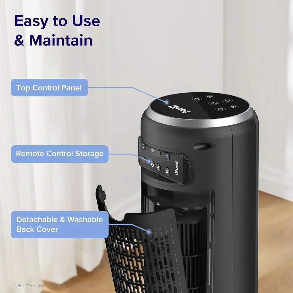 LEVOIT Tower Fan for Bedroom Standing Fan with 28dB Quiet for Sleep Remoter 12H Timer wourant