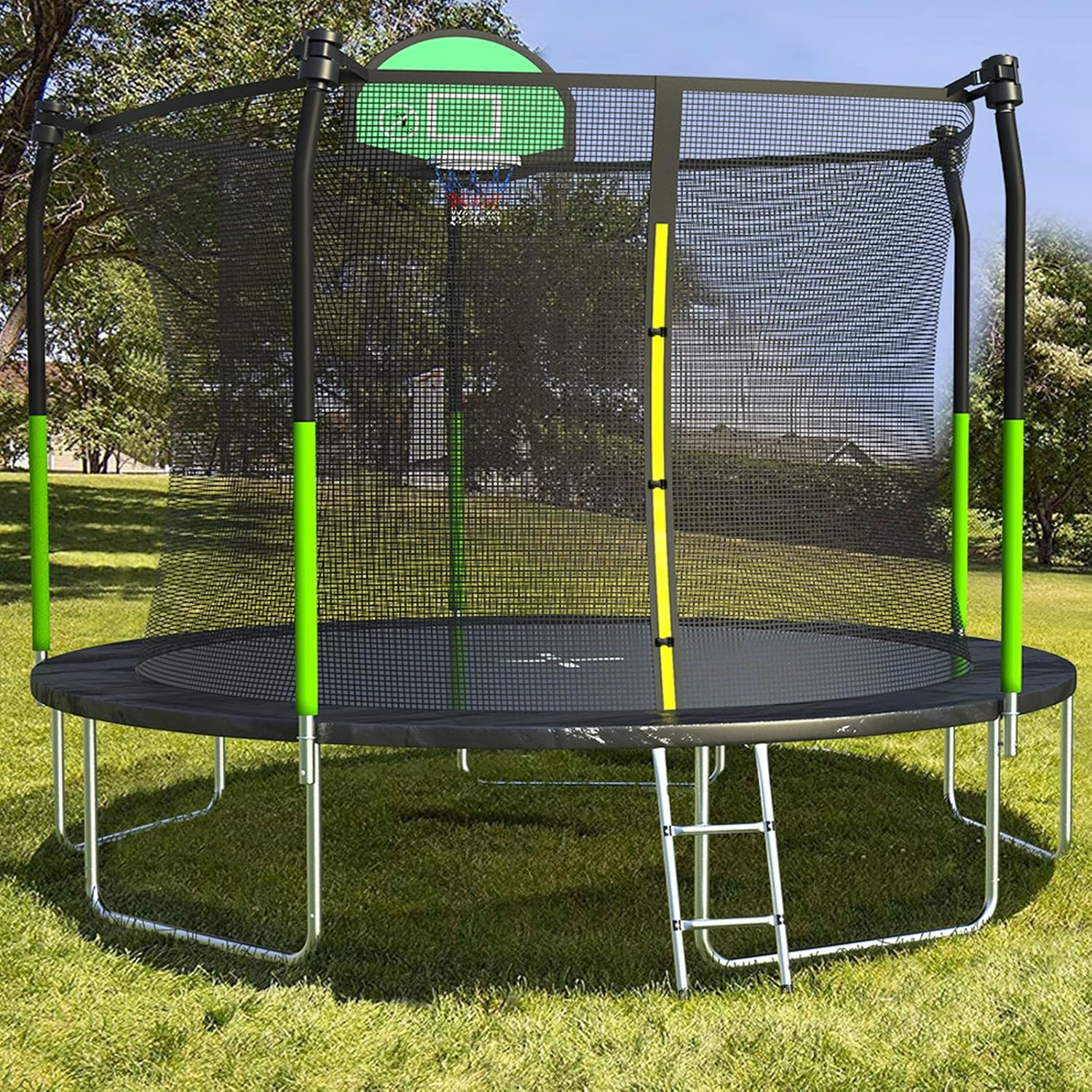 AOTOB 8FT 10FT 12FT 14 FT 15FT Trampoline with Safety Enclosure Net Outdoor Trampoline wourant