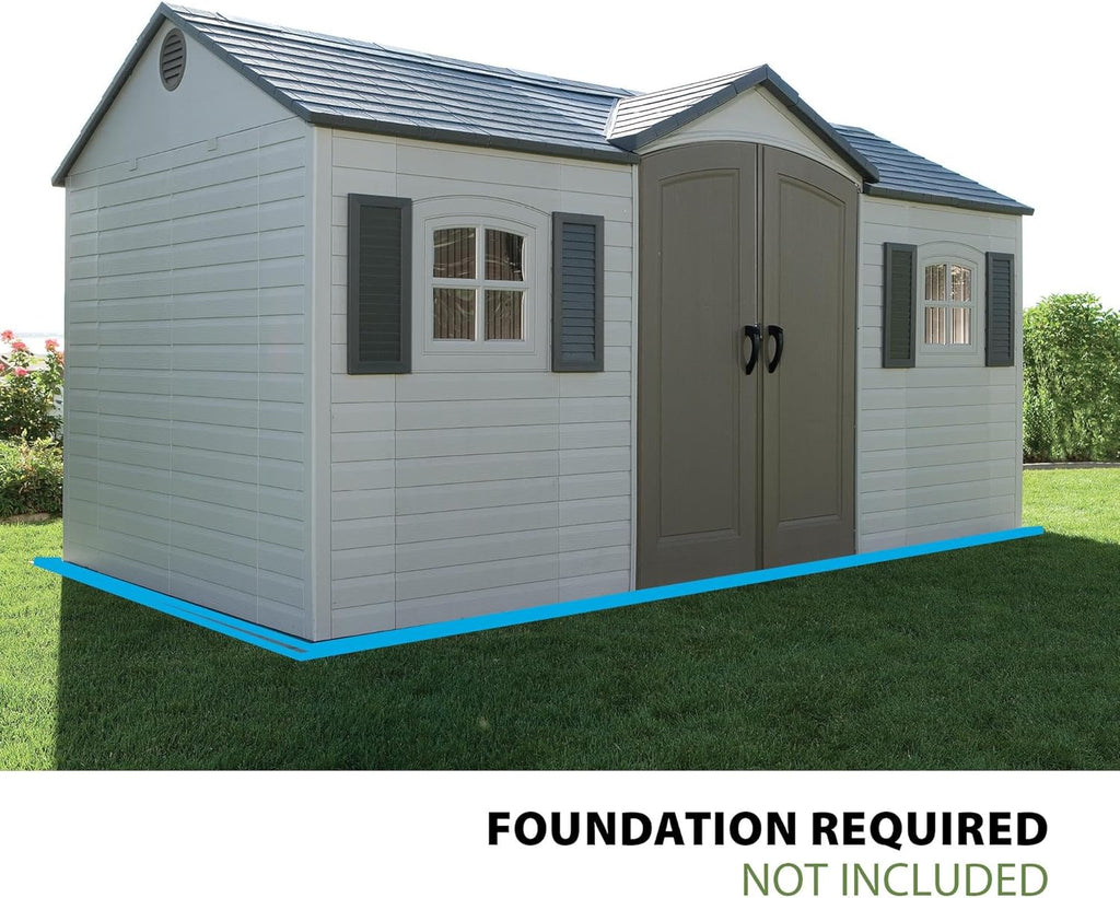 Lifetime 6446 Outdoor Storage Shed 8 x 15 Foot Desert Sand wourant