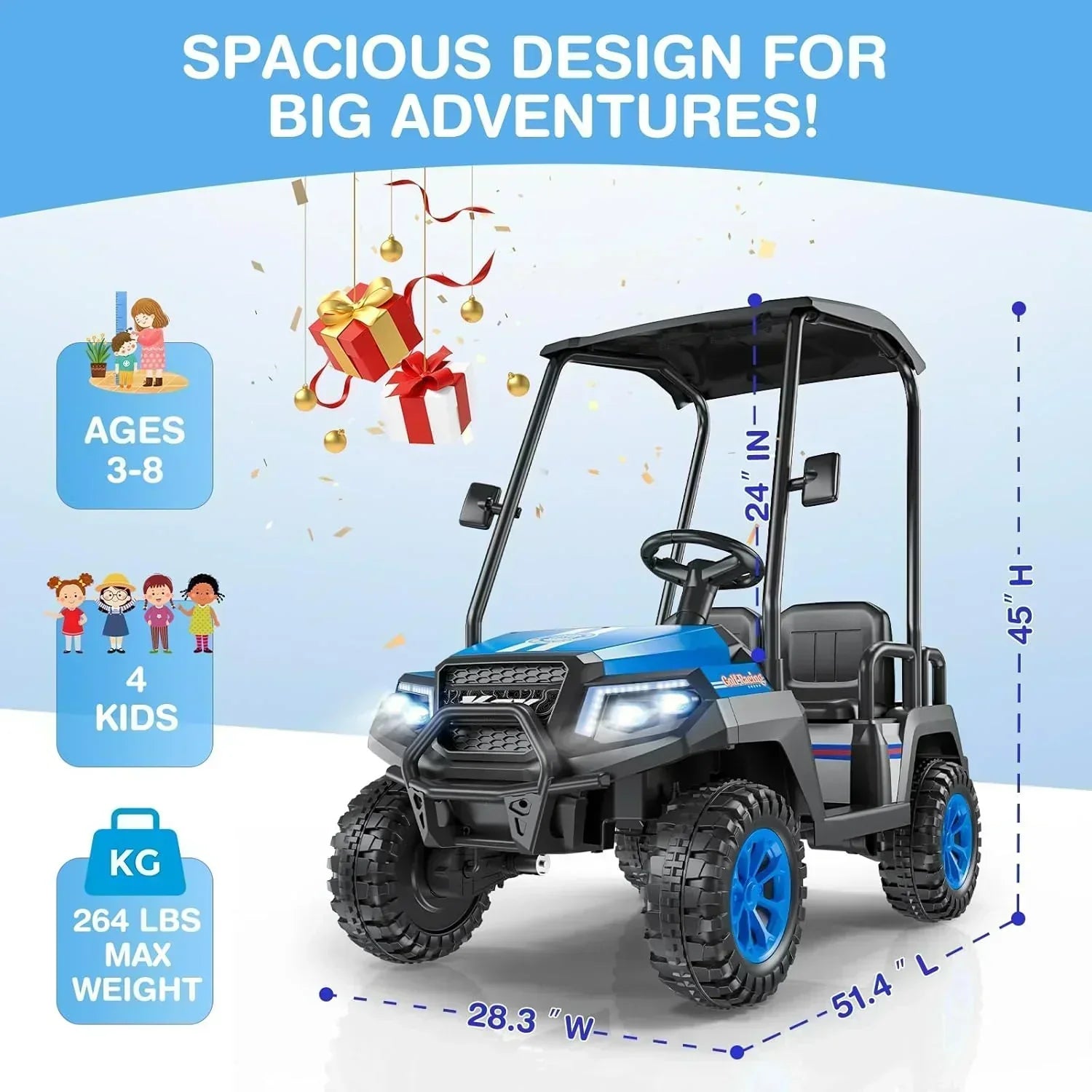 R9 24V Children's Golf Cart with Remote Control Removable Awning wourant