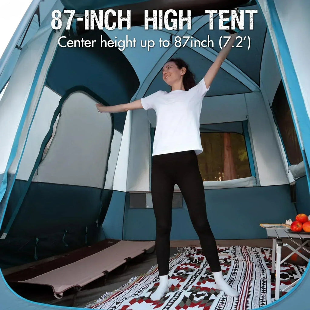 Portal 5-Person SUV Tent with Porch 2-in-1 Car Camping Tent Water-Resistant Windproof Trunk Tent wourant