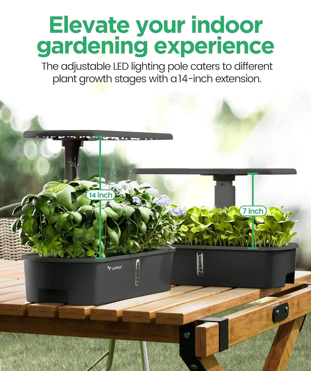 Hydroponic Planting System Kit App and WiFi Controlled Indoor Garden Full Spectrum Grow Light wourant