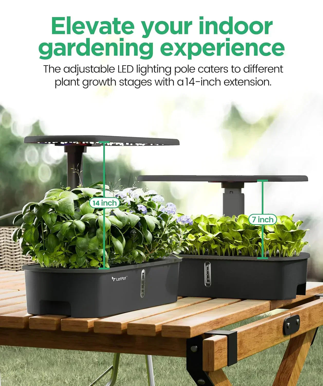 Hydroponic Planting System Kit App and WiFi Controlled Indoor Garden Full Spectrum Grow Light wourant