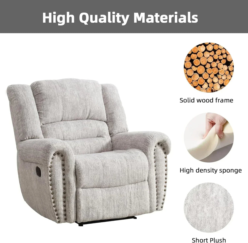 Leather recliner classic traditional manual recliner single sofa for living room wourant