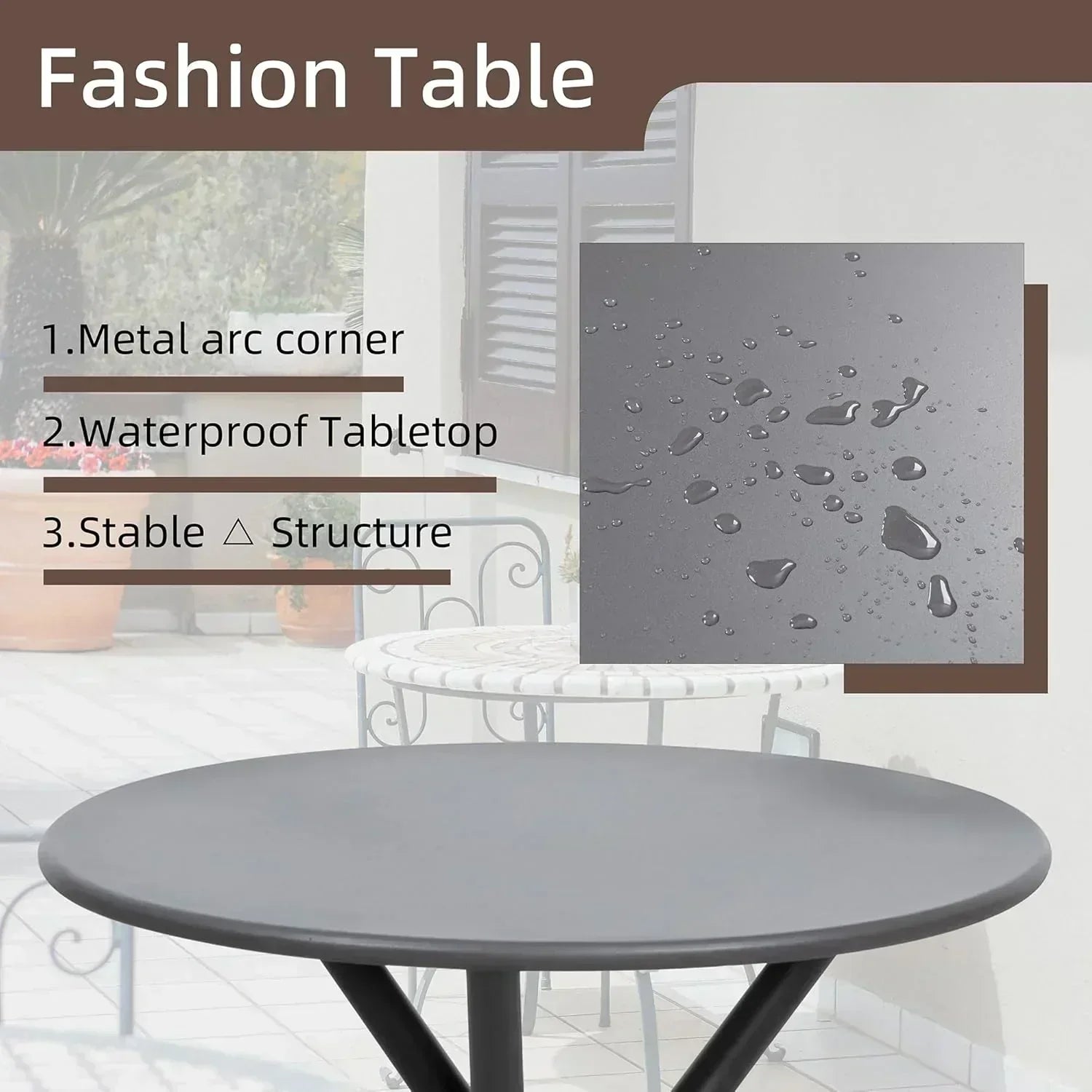 Shintenchi 3 Pieces Patio Bistro Sets Outdoor Textilene Fabric Conversation Bistro Set wourant